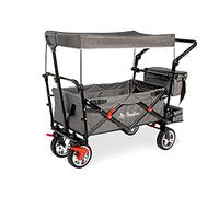 PINOLINO AddPlus Folding Handcart for Children's Transport with Sun Canopy, Grey