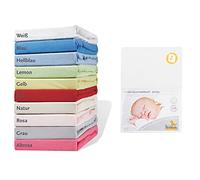Pinolino Jersey Fitted Sheet for Cot Bed (White, Pack of 2)