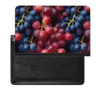 Pinot Noir Grapes Passport Holder Cover Wallet with ID Card Slot Slim Travel RFID Blocking Case Protector Essentials for Women Men