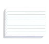 Pinovk 5x7 Ruled Index Cards 50 Pcs - Heavyweight White Note Cards for Office Organization - Large Lined Flashcards for Recipe Cards, Public Speaking & Task Tracking - 250gsm Thick Paper Note Cards