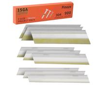PINOZE 15 Gauge DA Stainless Steel Angled Finish Nails, 34-Degree, 900-Pack (2-1/2", 2", 1-1/4" 300 Per Sizes), Assorted Size Project Pack, for Pneumatic, Electric Angled Finish Nailer Gun