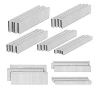 PINOZE 4200-Count 18 Gauge 1/4" Narrow Crown Staples (38, 32, 25, 19, 13 mm) & 18GA Brad Nails (50, 25, 16 mm), Heavy Duty Galvanized Upholstery Staple for Pneumatic/Electric Stapler Gun/Brad Nailer