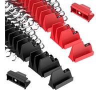 PINOZE 42PCS Magnetic Modular Wrench Organizers for Tool Drawers - Black & Red - Wrench Rack with Metric & SAE Labels, Customizable Magnet Tool Storage Holder for Tool Box Organization