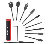 PINOZE 9-Piece Spade Drill Bit Sets with 15.2 cm Extension, Paddle Flat Bit for Hole Cutter Woodworking, 6 to 32 mm, Quick Change 1/4 inch Hex Shank, Nylon Storage Pouch Included