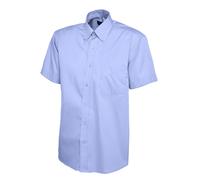 Pinpoint Oxford Half Sleeve Shirt Uneek Clothing Mid Blue 19.5 in