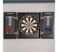 PINPOINT Wall-Mounted Darts Cabinet - Premium MDF Dartboard Cabinet with Professional Sisal Dartboard Options - Ideal for Home, Game Rooms & Social Clubs (Cabinet + World Series DartBoard)