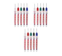 Pinpulux Deep Hole Marker Pens 20mm Long Head Marker Pen Extra Fine Waterproof Ink Long Nib Permanent Marking Tool for Wood Metal Glass Ideal Hard To Reach Areas Tracer Pencil Hole Tool 15-Pcs