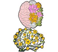 Pins 2pcs Anatomical Human Series Brooch Pins Brain Lung Floral Flower Lapel Pin Badge Metal Jewelry Pin for Hat Bag