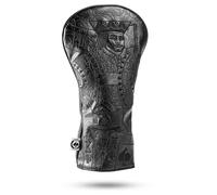 Pins & Aces Royal Flush Head Cover - Premium, Hand-Made Leather Headcover - Ace of Spades & Magnetic Closure, Tour Quality Golf Club Cover - Style and Customize Your Golf Bag Driver (Blackout)