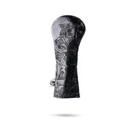 Pins & Aces Royal Flush Hybrid Head Cover - Premium, Hand-Made Leather Headcover - Jack of Spades, Tour Quality Golf Club Cover - Style and Customize Your Golf Bag (Blackout)