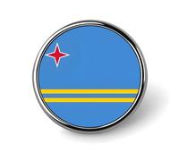 Pins Buttons With Aruba National Flags - Personalized World Flag Lapel Pin Button Badge, Brooches Badge For Men Women Party Speech Meetings Couple Gift