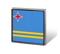 Pins Buttons With Aruba National Flags - Personalized World Flag Lapel Pin Button Badge, Brooches Badge For Men Women Party Speech Meetings Couple Gift