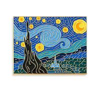 Pinsanity Van Gogh Starry Night Painting Enamel Lapel Pin,Multi,1.75 inch