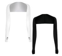 Pinsheng 2 Pcs Women Anti-UV Cooling Shawl Breathable Arm Sleeves Sun Protector with Finger Hole Comfortable Cooler Shrug Arms Wrap for Golf Riding Running Outdoor Activities