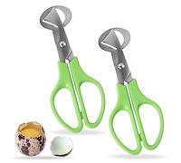Pinsheng 2 Pieces Stainless Steel Quail Egg Scissors, Egg Shell Opener, Small Egg Scissors, Egg Opener Cutter Shell Separator Kitchen Tools Aid Egg Scissors for Home, Restaurant (Green)