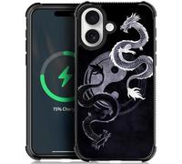 Pinsheng for iPhone 17 Case Compatible with MagSafe for Men/Boys,Four Corner Reinforced Drop-Proof Side Frame Anti-Skid Soft Protective Case for iPhone 17 6.3inch Tai Chi Dragon