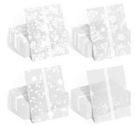 Pinsit 100PCS Vellum Jackets for 5x7 Invitations, Wedding Invitation Sleeves, Pre Folded Wedding Invitation Vellum Paper Wraps for Bridal Shower Birthday (4 Floral Pattern)