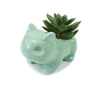 Pinsjar 11.5cm Big Size Green Ceramic Flowerpot Glazed Pottery Succulent Pot Cute Planter Flower Pot with Hole