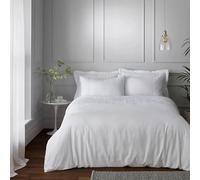 Pinsonic Duvet Cover & Pillowcase Set Super King 260x220cm - White Quilted Microfibre Bedding, Hypoallergenic & Breathable, Wrinkle-Resistant, Soft, Durable & Machine Washable Luxury Bed Linen Set