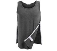 PINSPARK Unisex Post Shoulder Surgery Shirt Workout Tops Women Snap Access Tank Top Men Recovery Tear Away Chemo Shirts Sleeveless Clothes After Rotator Cuff Dark Gray XL
