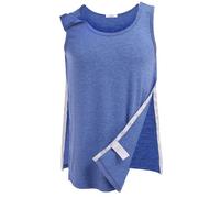 PINSPARK Unisex Post Shoulder Surgery Shirt Workout Tops Women Snap Access Tank Top Men Recovery Tear Away Chemo Shirts Sleeveless Clothes After Rotator Cuff Blue S