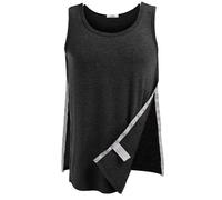 PINSPARK Unisex Post Shoulder Surgery Shirt Workout Tops Women Snap Access Tank Top Men Recovery Tear Away Chemo Shirts Sleeveless Clothes After Rotator Cuff Black S