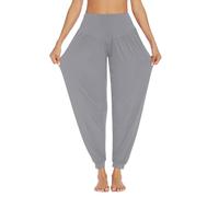 PINSPARK Yoga Trousers Women's Long Sports Yoga Curvy Jogging Oversize Harem Leisure Elegant Sports Light Gray