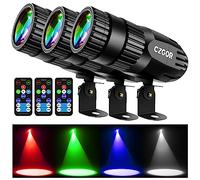 Pinspot Light 3 Pack, Czgor Light for Disco Ball 15W RGBW 4 in 1 Mini Mirror Ball Light with Remote Control Super Bright LED Pin Light Disco Ball Spot Light for Parties DJ Disco Club Bar Wedding