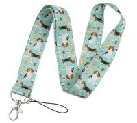 Pinstant Beagle Beagles Dog Breed Lovers Cute 17.7" Neck Lanyard Keychain Holder ID Badge Mobile Phone Pin Strap, Green