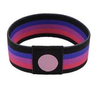 Pinstant Bisexual LGBTQ Gay Gender Queer Pride Flag Colors 7.1" Reversible Stretch Wristband Wrist Band Bracelet Elastic Strap
