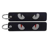 Pinstant Black Cat Kitten Eyes Red Dragon Eye Cute Kawaii Keychain Key Tag Chain Fob Ring