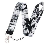 Pinstant Chainsaw Man Anime Manga 17.7" Neck Lanyard Keychain Holder ID Badge Mobile Phone Pin Strap, Red, 17.7 inches