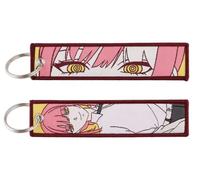 Pinstant Chainsaw Man Makima Anime Manga Keychain Key Tag Chain Fob Ring, Red, 5.1 x 1.2 inches