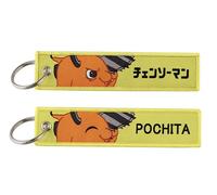 Pinstant Chainsaw Man Pochita Devil Anime Manga Keychain Key Tag Chain Fob Ring, Mixed, 5.1 x 1.2 inches