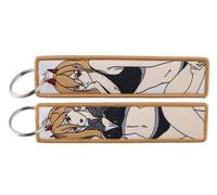 Pinstant Chainsaw Man Power Bikini Sexy Cute Anime Manga Keychain Key Tag Chain Fob Ring