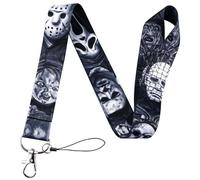 Pinstant Freddy Nightmare Elm Street Jason Friday 13th Halloween Michael Myers Saw Jigsaw Chucky Horror Show Movie Film 17.7" Neck Lanyard Keychain Holder ID Badge Mobile Phone Pin Strap