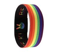 Pinstant Gay Queer Transgender Trans Color Progress Pride Rainbow Flag Triangle LGBTQ 7.1" Reversible Stretch Wristband Wrist Band Bracelet Elastic Strap