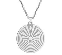 Pinstant I'itoi I'ithi the Man in the Maze of Life Labyrinth Tohono O'odham Nation Cosmology Arizona Creator God Baboquivari Mountain Design Symbol Native American Cave 1" Charm Pendant Necklace