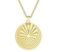 Pinstant I'itoi I'ithi the Man in the Maze of Life Labyrinth Tohono O'odham Nation Cosmology Arizona Creator God Baboquivari Mountain Design Symbol Native American Cave 1" Charm Pendant Necklace