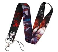 Pinstant Jeff the Killer Creepypasta Urban Legend Go To Sleep 17.7" Neck Lanyard Keychain Holder ID Badge Mobile Phone Pin Strap, Blue