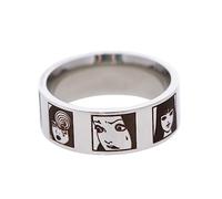 Pinstant Junji Ito Tomie Uzumaki Japanese Horror Manga Stainless Steel Ring, 7 - 11, Stainless Steel