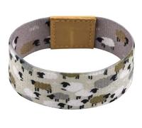 Pinstant Lamb Sheep Baby Alpaca Flowers Fluffy White Wool Kawaii Cute 7.1" Reversible Stretch Wristband Wrist Band Bracelet Elastic Strap