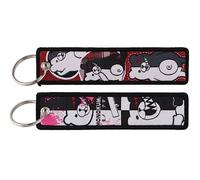 Pinstant Monokuma Trigger Happy Havoc Anime Manga Video Game Keychain Key Tag Chain Fob Ring, Mixed, 5.1 x 1.2 inches