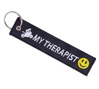 Pinstant MY THERAPIST Death Danger Dangerous Race Sport Racing Motorcycle Motorbike Biking Biker Ride Riding Car Dirtbike Motor Vehicle Motorcycling Club Keychain Key Tag Chain Fob Ring, Mixed, 5.1 x