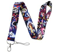 Pinstant The Amazing Digital Circus Pomni the Jester Cartoon Animated TV Show Web Series 17.7" Neck Lanyard Keychain Holder ID Badge Mobile Phone Pin Strap