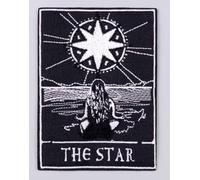 Pinstant The Star Tarot Card Meditate Meditation Fortune Telling 3.7" Iron On Embroidered Thermoadhesive Patch for Clothing, HERMITPATCH1, Mixed