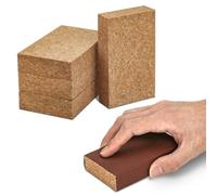 PinStone 4 Pack Cork Sanding Block, 3-8/9" x 2-3/8" x 7/9" Sandpaper Block, Sand Paper Block, Small Cork Block, Sander Block, Hand Sanding Block for Sandpaper, Wood