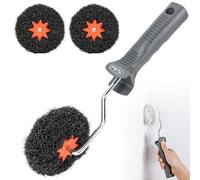 PinStone 4 Pack Drywall Corner Compound Roller Kit, Shed-Resistant Corner Drywall Mud Roller with 2" Extendable Roller Frame, Corner Edger Drywall Roller for Spreading Dry Wall Joint Compound, Putty