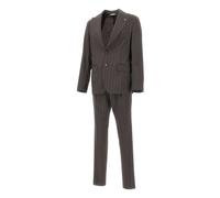 Pinstriped Suit - male - Manuel Ritz - Single Breasted Suits - Gray - S - Suits S