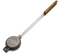 PINSUKO Round Pie Iron, Gray, 28" Overall Length, 4 1/4" Diameter Casting, 4" Cooking Surface